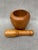Vintage small hand turned wooden pestle and mortar. No makers mark. Both are in very good condition. The pestle measures 5...