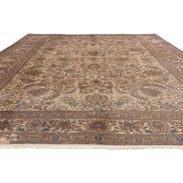 Contemporary Vintage Persian Tabriz Rug - 08'02 X 12'00 For Sale - Image 3 of 9