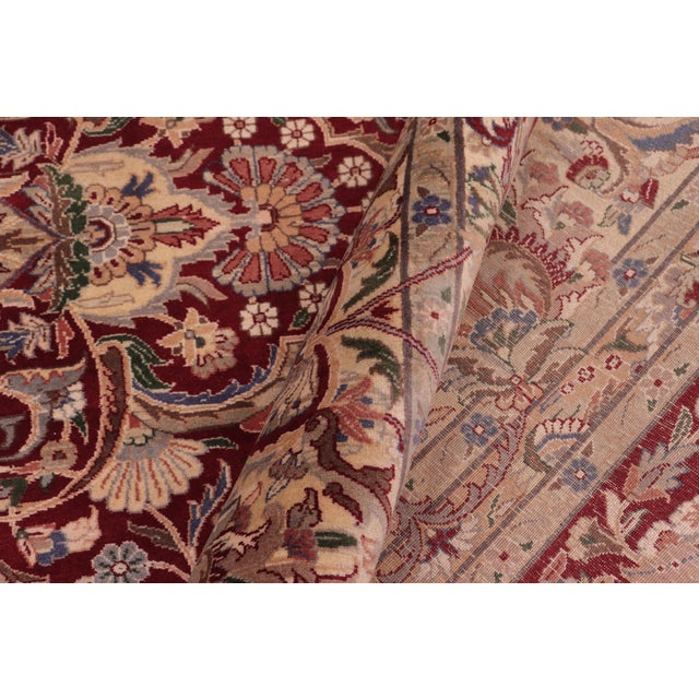 Textile Shabby Chic 1990's Pak-Persian Red/Beige Wool Rug - 9'2'' X 12'4'' For Sale - Image 7 of 9