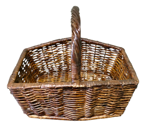 Antique French Wicker Flower and Fruit Basket, 1900