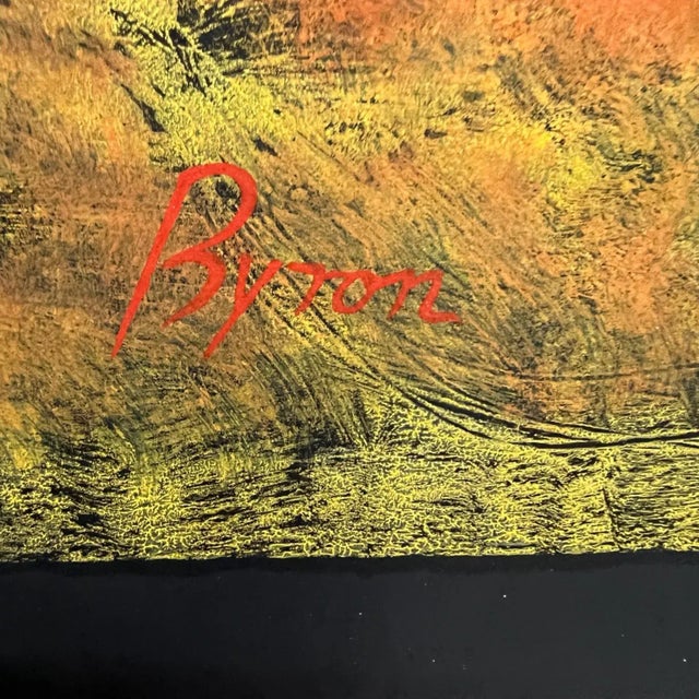 Paper 1980s Byron Gálvez Art Pastel Black Paper For Sale - Image 7 of 12