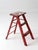 Mid 20th Century Vintage Red Wooden Step Ladder For Sale - Image 5 of 16