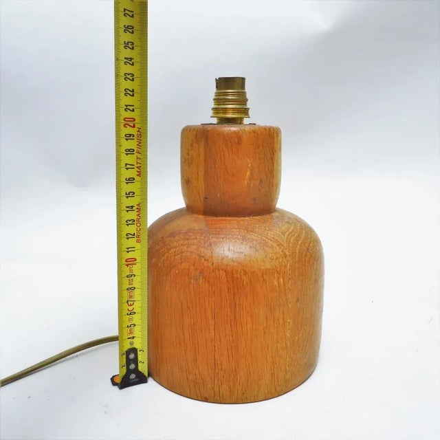 Vintage Elm Wood Lamp, 1970s For Sale - Image 4 of 6