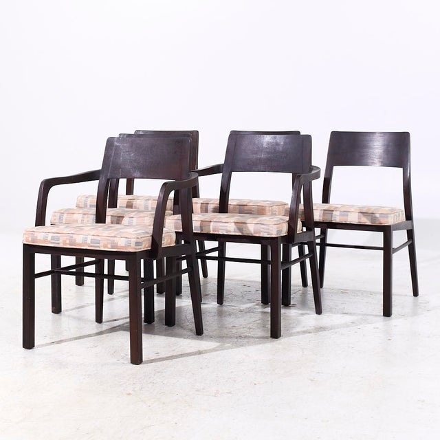 Mid-Century Modern Edward Wormley for Dunbar Mid Century Walnut Dining Chairs - Set of 6 For Sale - Image 3 of 10
