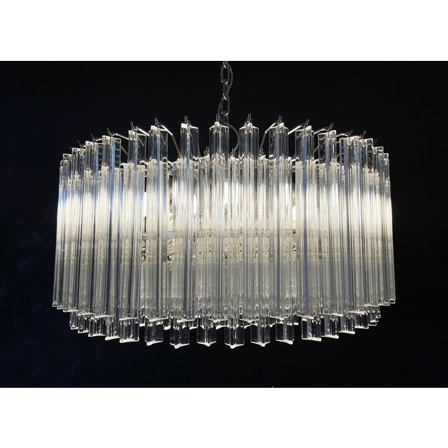 Large Triedri Murano Glass Chandelier, 1995 For Sale - Image 15 of 18