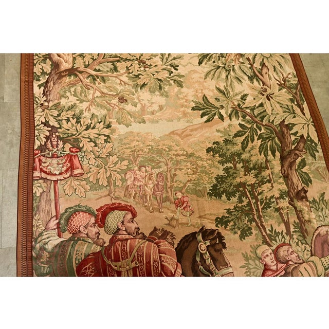 French 20th Century Tapestry Cartoon with Iron Hanger For Sale - Image 9 of 12
