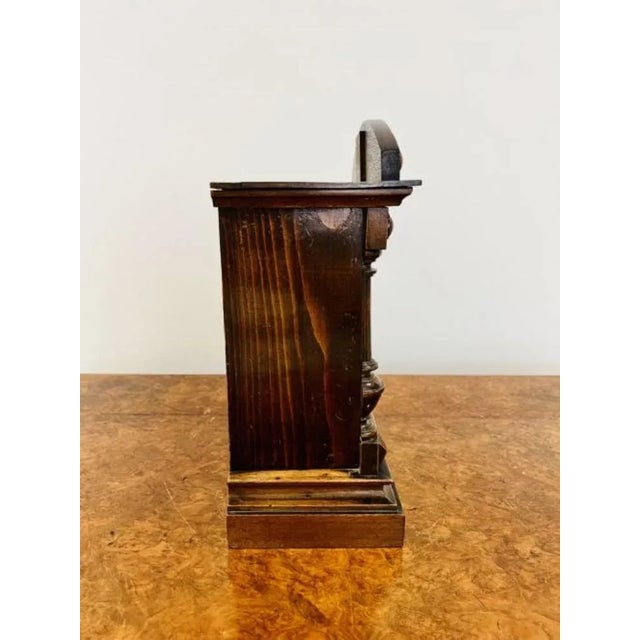 Antique Victorian Walnut Mantle Clock, 1880s For Sale - Image 3 of 7