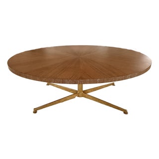 Highland House Montauk Cerused Oak and Brass Cocktail Table For Sale