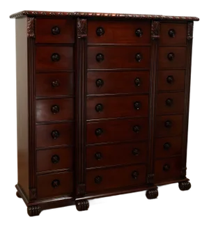 Vintage British Colonial Style Tall Chest of Drawers