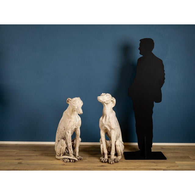Tuscan Porcelain Greyhounds, Early 20th Century, Set of 2 For Sale - Image 5 of 6