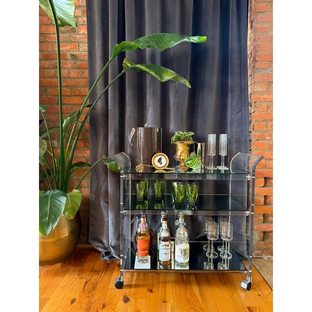 Shlomi Haziza Vintage, Postmodern Shlomi Haziza Lucite Barcart, Attributed For Sale - Image 4 of 7