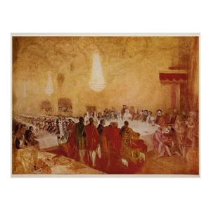 1960 After Joseph Turner, "George IV at Banquet in Edinburg, Vintage First Limited Edition Print