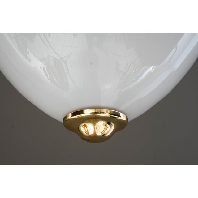 Large Art Deco Ceiling Lamp with Opal Glass Shade, Vienna, 1920s For Sale - Image 10 of 18