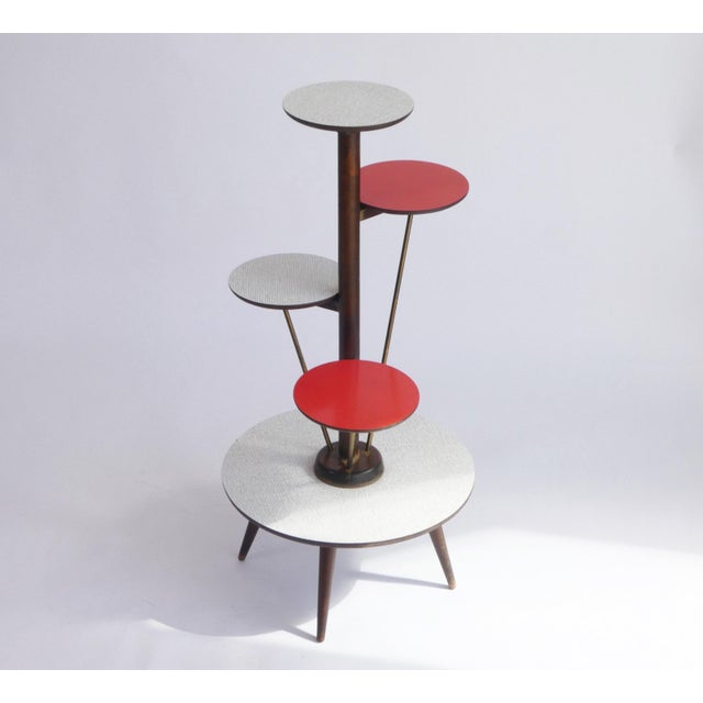 Mid-Century Red and White 4-Tier Plant Stand from Ilse Möbel, Germany, 1960s For Sale - Image 11 of 11