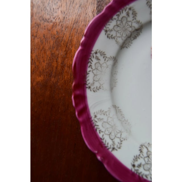 Victorian Carlsbad “Fashion Lady” Dessert Plate, C. 1900–1915 (Bohemian Porcelain) For Sale - Image 3 of 4