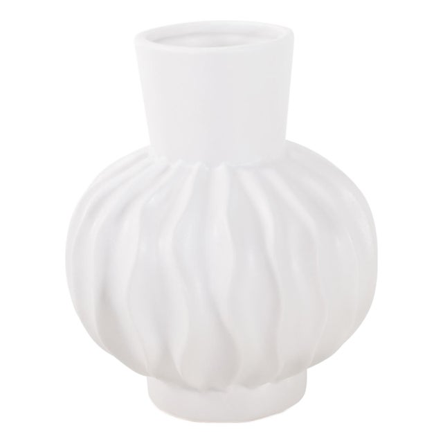 Herring Bulbous Abstract Vase- Small For Sale