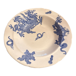 Early Masons Ironstone Soup Plate With Dragon