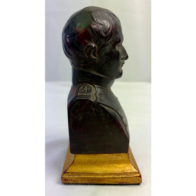Late 20th Century French Empire Style Napoleon Bust Paperweight – Cast Metal Faux Bronze Desk Sculpture For Sale In Greensboro - Image 6 of 8