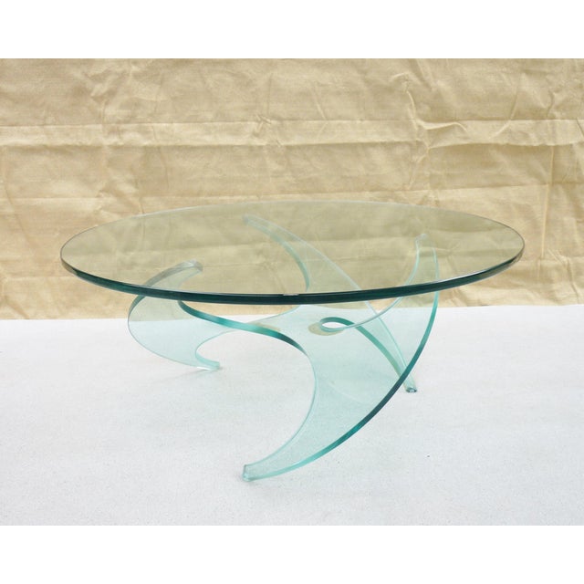 Ronald Schmitt Propeller Coffee Table in Glass by Knut Hesterberg for Ronald Schmitt, 1960s For Sale - Image 4 of 7