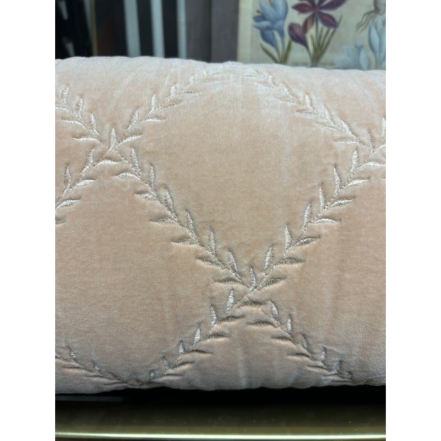 Bella Notte Long Cotton Velvet Lumber Pillow in Pearl For Sale - Image 12 of 12