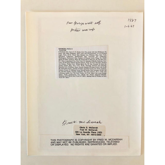 Fred McDarrah, Vintage Signed Silver Gelatin Photograph Paul Georges Studio Painting Photo, 1967 For Sale - Image 4 of 5