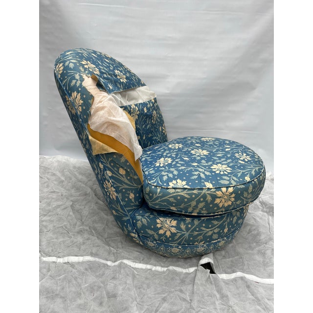 Art Deco Vintage Upholstered Slipper Chair For Sale - Image 3 of 10