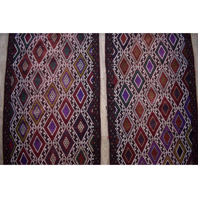 1970s Vintage Geometrical Jajim Cicim Kilim Rug - a Pair For Sale - Image 5 of 7