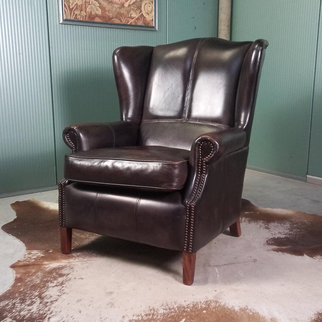 Wingback Chair in Sheepskin, 1970s For Sale - Image 16 of 16