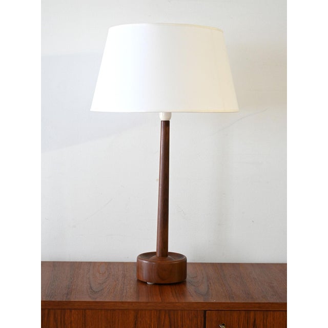 Brown Danish Lamp in Turned Teak, 1950s For Sale - Image 8 of 8