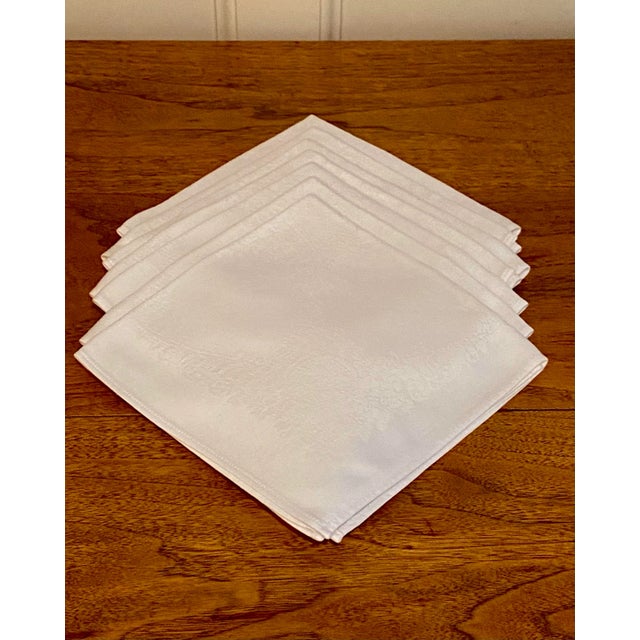 White Vintage Cotton Damask Napkins, Set of 7 For Sale - Image 8 of 8
