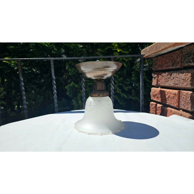 Vintage Brass Ceiling Lamp, 1920s For Sale - Image 3 of 7