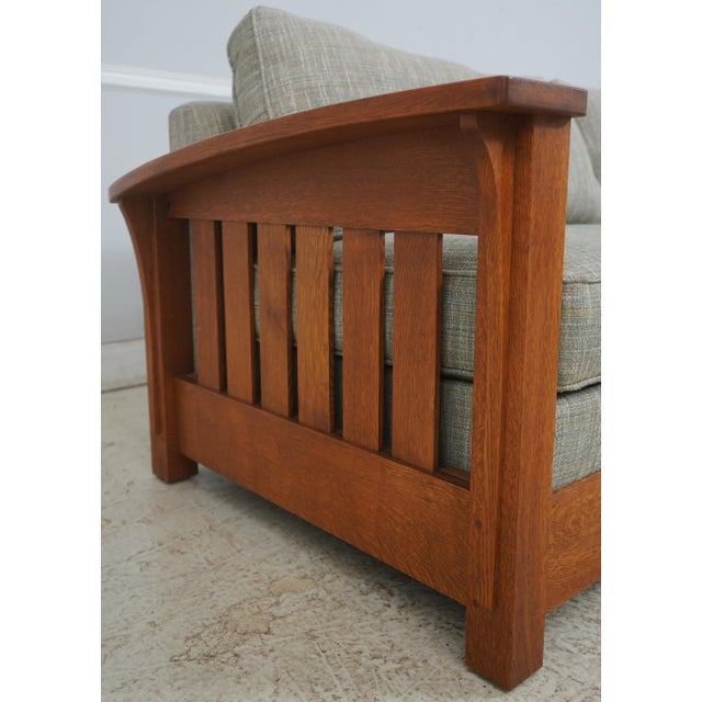 Stickley Mission Oak Arts & Crafts Upholstered Sofa For Sale In Philadelphia - Image 6 of 18