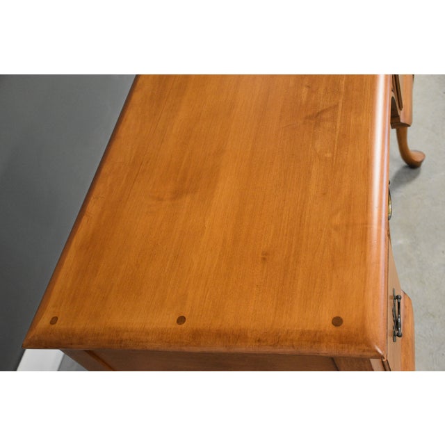 Brown 1960s Solid Maple Low Boy Dresser Vanity For Sale - Image 8 of 10