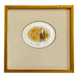 Toucan Etching Signed in Custom Frame For Sale