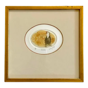 Toucan Etching Signed in Custom Frame