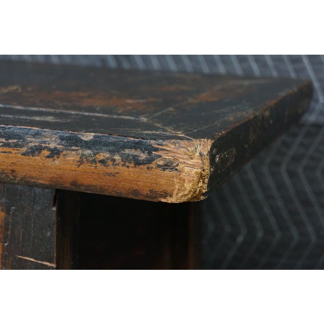 Antique Chinese Lacquered Kang Coffee Altar Table Console Bench Seat 36" For Sale - Image 12 of 18