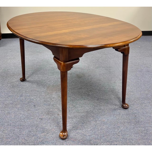 Statton Furniture Statton Queen Anne Oldtowne Cherry Extension Dining Table For Sale - Image 4 of 11