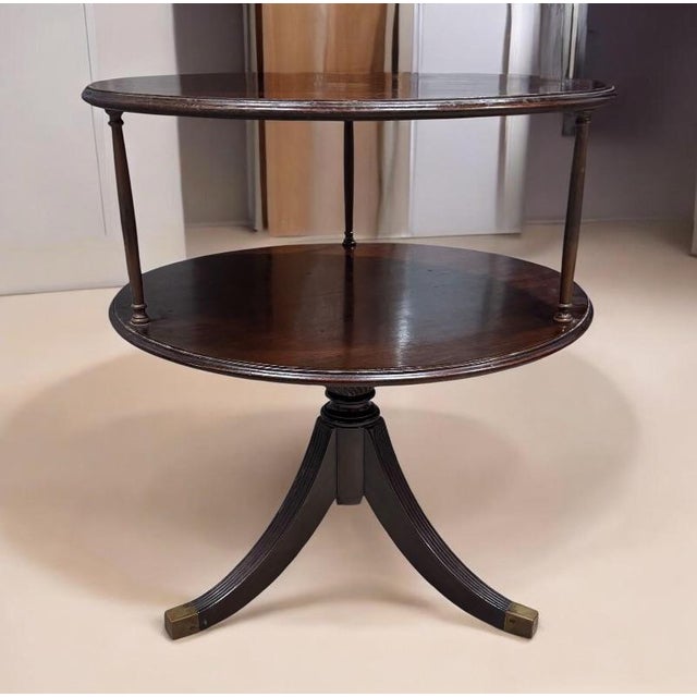 Traditional A Early 19th Century Regency Mahogany Two-Tier Dumbwaiter Table With a Pedestal Base. For Sale - Image 3 of 4