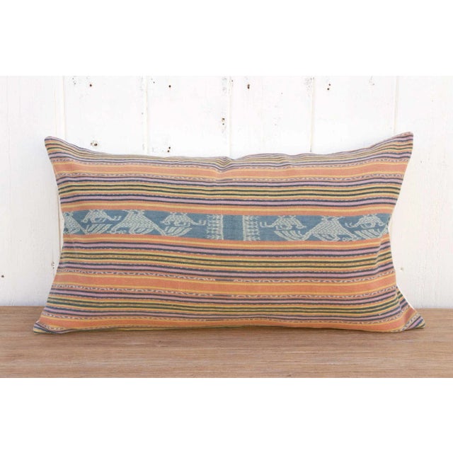 19th Century Moray Antique Sumatran Ikat Pillow For Sale - Image 5 of 9