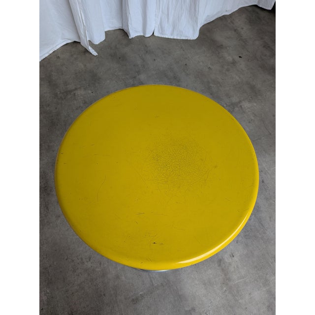 Vintage Bauhaus Yellow Bar Table in Chrome, 1970s For Sale - Image 6 of 18