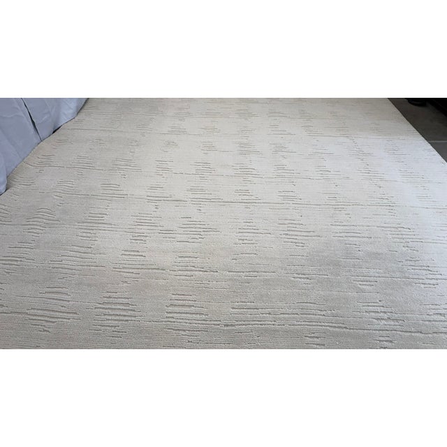 Rh Restoration Hardare Meryem Hand-Knotted Wool Rug — 10' × 14' Ivory | New Zealand Wool | High-Low Textural Pile For Sale - Image 10 of 18