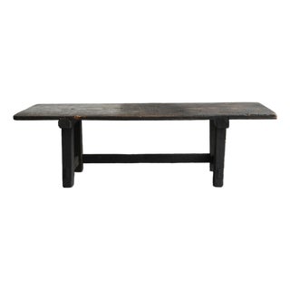 Antique Japanese Cedar Writing Desk / Meiji-Taisho Era / Soot-Darkened Table For Sale