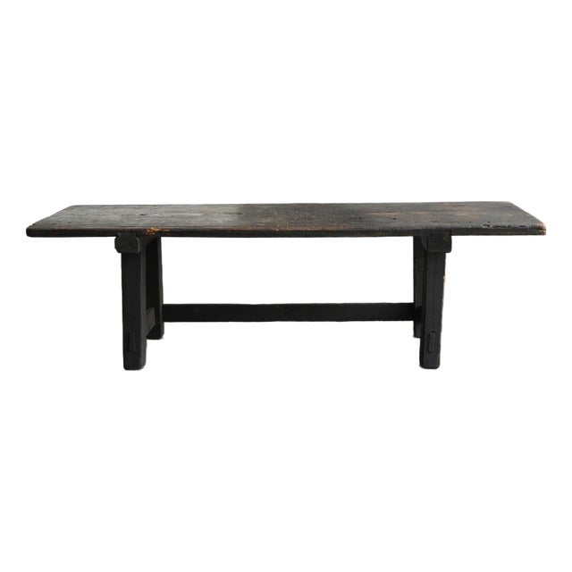 Antique Japanese Cedar Writing Desk / Meiji-Taisho Era / Soot-Darkened Table For Sale