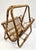 Mid-Century Modern Vintage MCM Rattan Wicker 19" Magazine Rack Stand Franco Albini Style Boho Decor For Sale - Image 3 of 14
