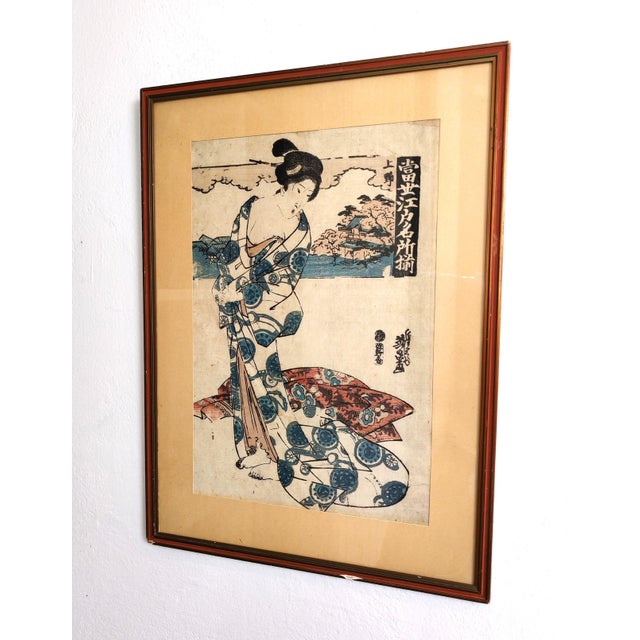 Keisai Eisen, Geisha Bijin-Ga, 19th Century, Woodcut For Sale - Image 5 of 7