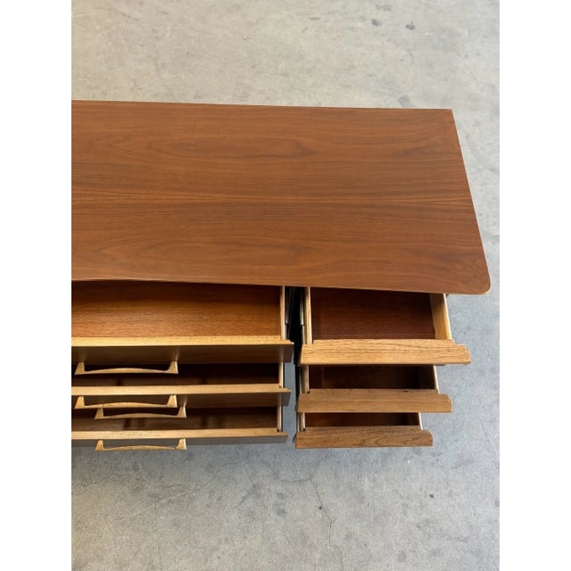 Wood Kent Coffey Mid-Century Modern Eloquence Sculptural Walnut Dresser Buffet For Sale - Image 7 of 15