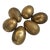 Set of Seven Rustic Vintage Gold Painted Eggs For Sale