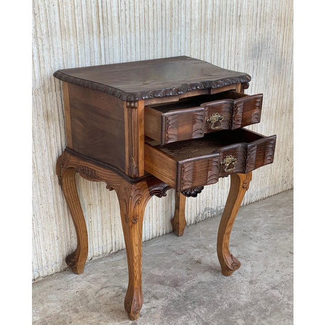Late 19th Century Bedsides Tables with Carved Drawers and Cabriole Legs, France, A Pair For Sale In Miami - Image 6 of 18