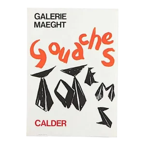 Authentic Vintage Mid 20th Century Signed/Dated Abstract Alexander Calder Full Size Poster