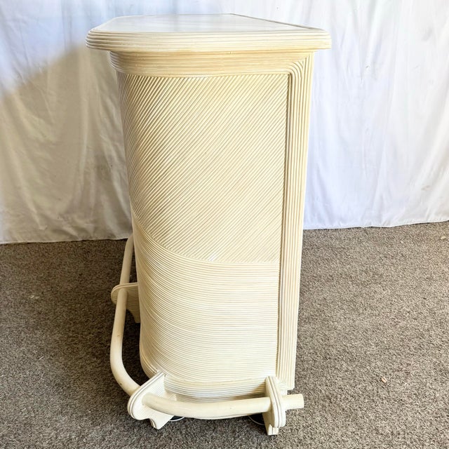 Vintage Boho Chic Wavy Pencil Reed Dry Bar For Sale - Image 11 of 12